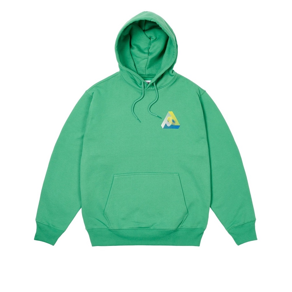 Palace 3P Fade Hood Sweet Pea Green Brushed Fleece Hoodie Sweatshirt Size Large